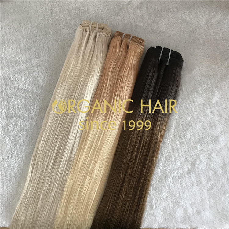 full cuticle remy hair ombre and blonde clip in hair extensions H126